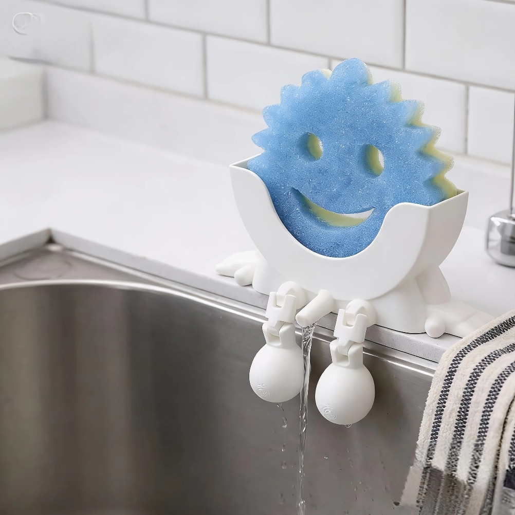 Home Bathroom Sink - Portasapone e Portaspugna Drenante 2-in-1, Vassoio
