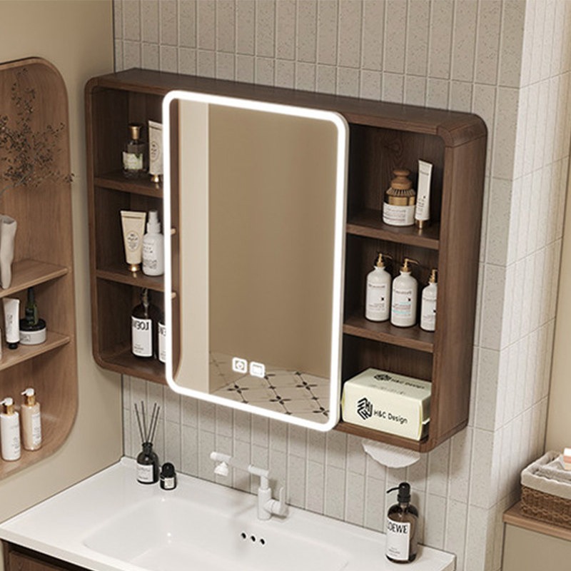 Home Bathroom Mirror - Armadietto da Bagno con Specchio, Mensole