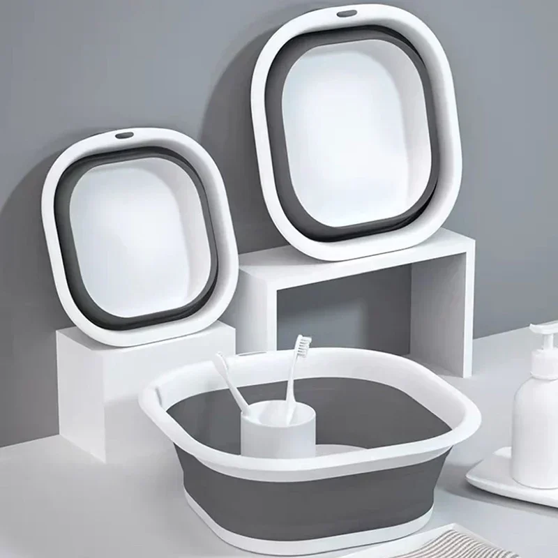 Home Bathroom Tub - Lavabo Pieghevole in Plastica, Cesto per