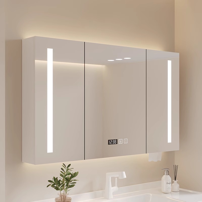 Home Bathroom Partition - Organizzatore di stoccaggio Armadio Specchio Accessori