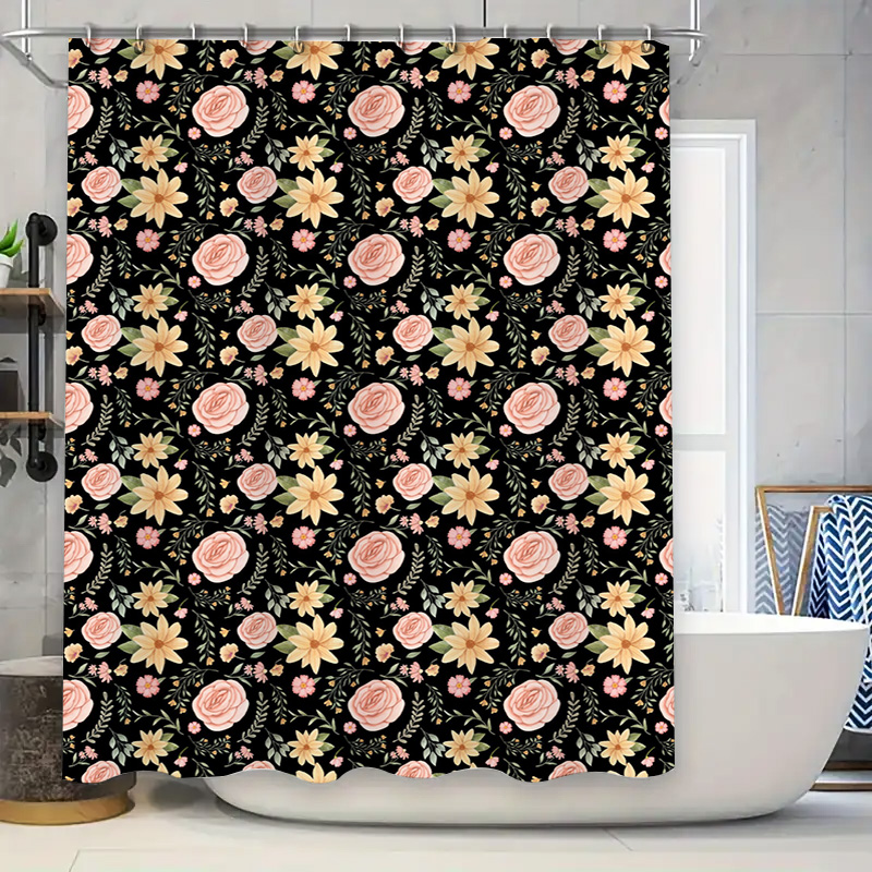 Home Bathroom Remodel - Tenda da doccia con motivo bianco