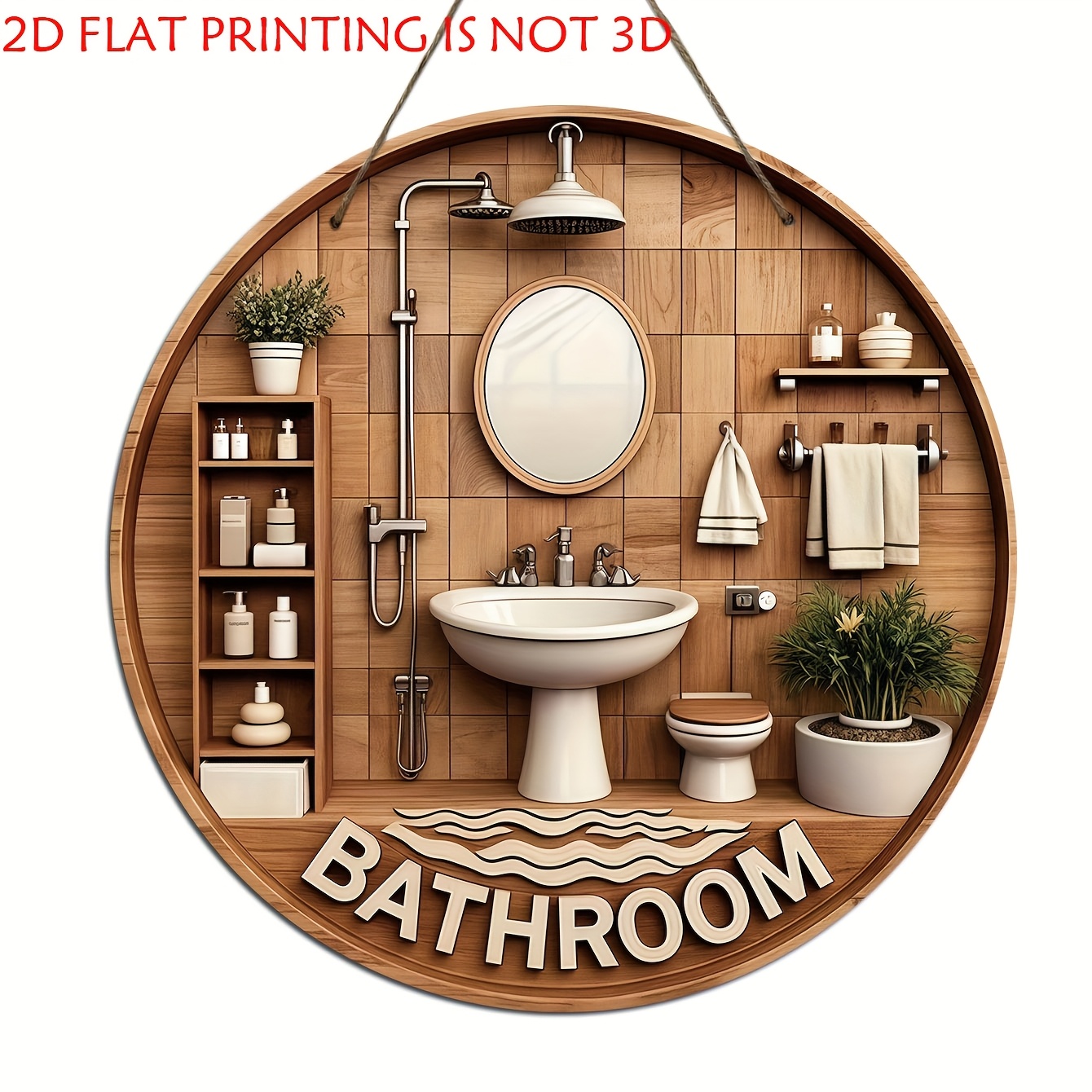 Home Of The Year Bathroom - Un cartello decorativo in legno per