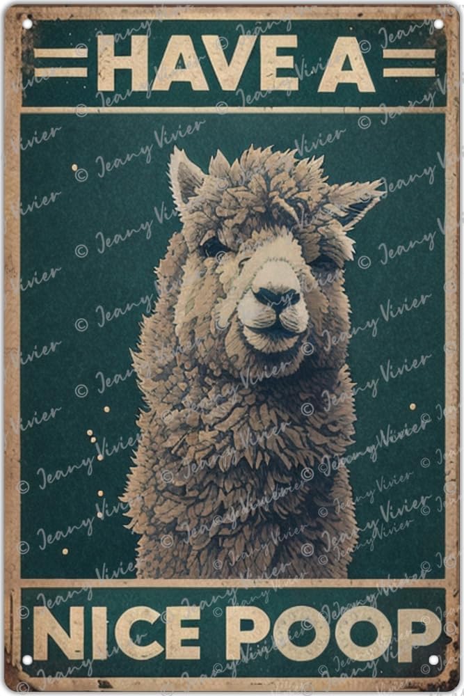 Home Bathroom Pic - Divertenti Targhe in Metallo con Alpaca
