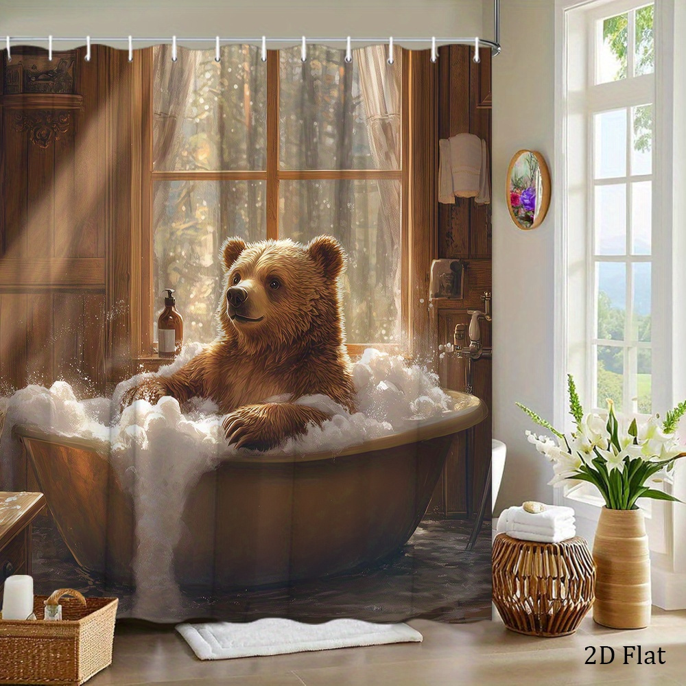 Home Bathroom Tub - Tenda da doccia con orsetto che