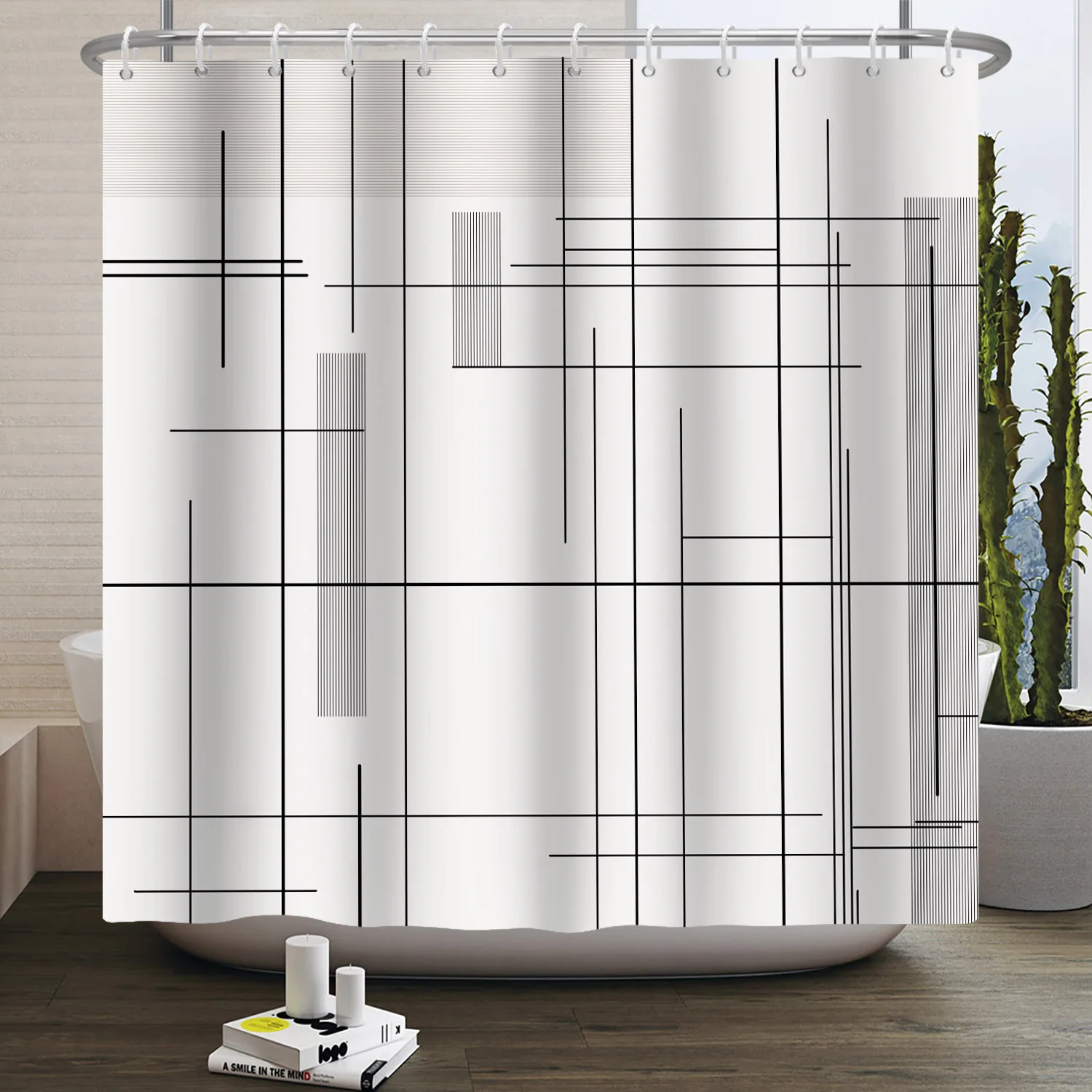 Home Bathroom Partition - Tenda da doccia con motivo a