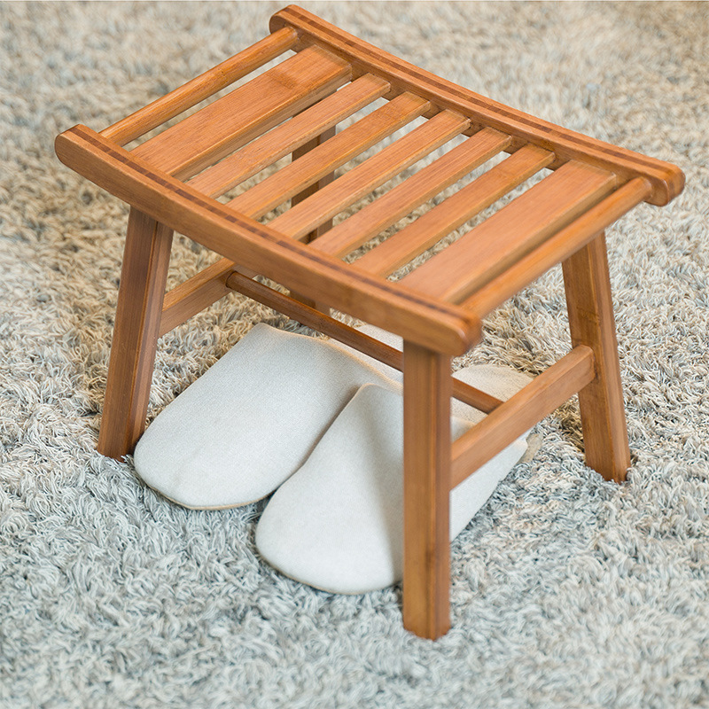 Home Bathroom Tub - Sgabello da doccia in bambù antiscivolo,