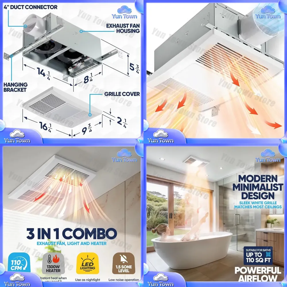 Ventilatore da soffitto in met - Home Bathroom Vent Fans recensione e prezzo