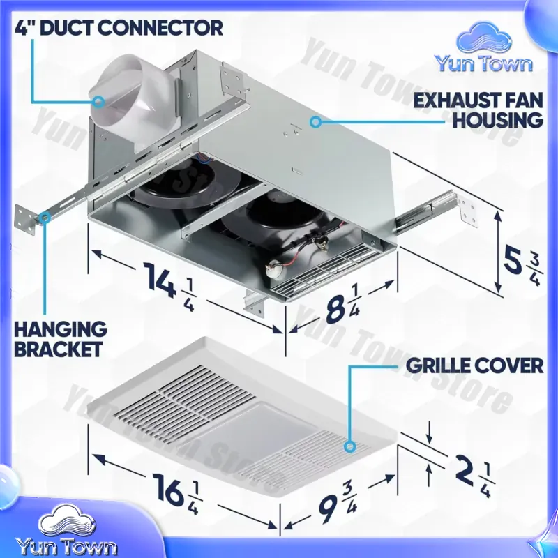 Ventilatore da soffitto in met - Home Bathroom Vent Fans recensione e prezzo