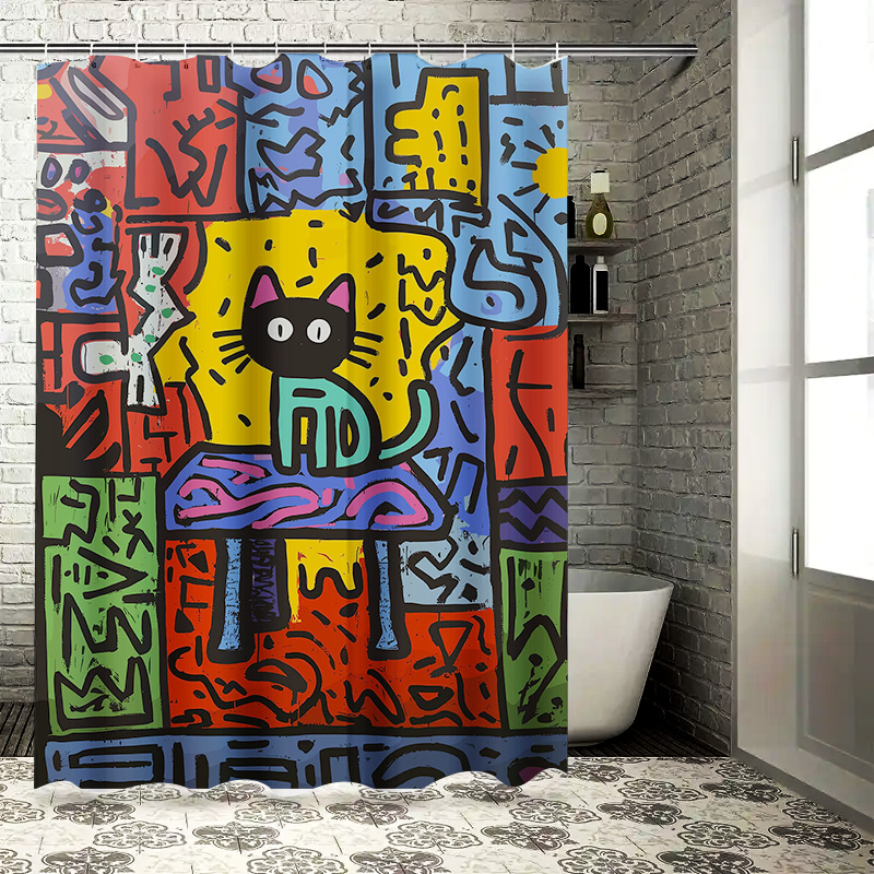 Tenda da doccia con graffiti d - Home Bathroom Remodel recensione e prezzo