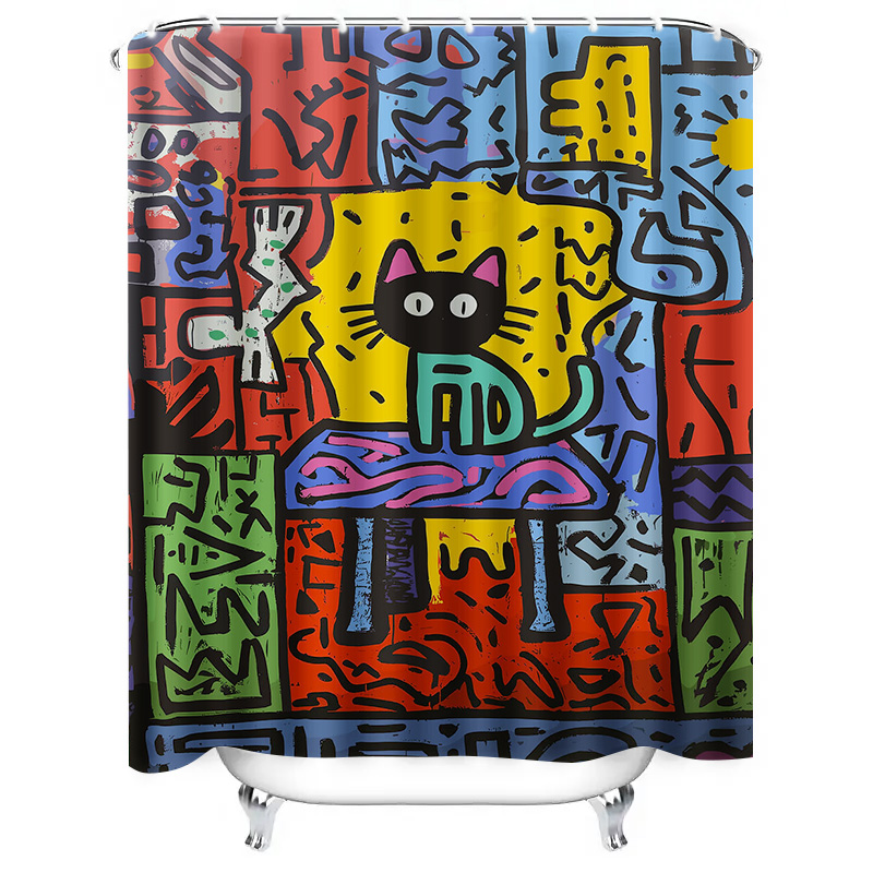 Tenda da doccia con graffiti d - Home Bathroom Remodel recensione e prezzo