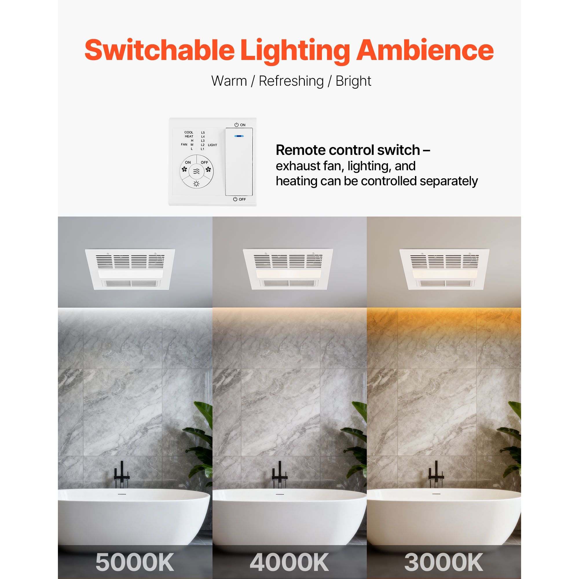 Ventilatore da bagno con luce  - Home Bathroom Vent Fans recensione e prezzo