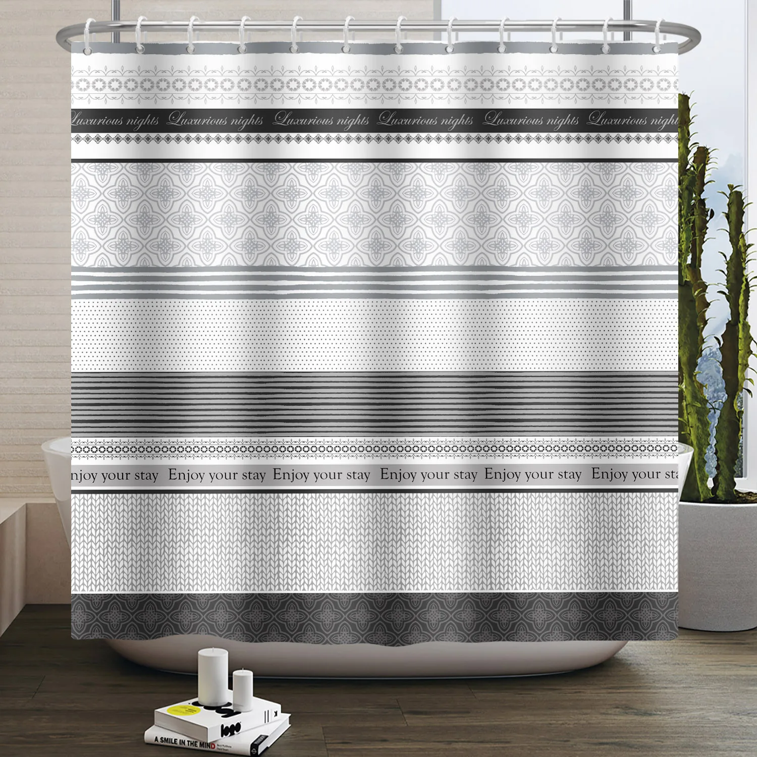 Tenda da doccia con motivo a l - Home Bathroom Partition recensione e prezzo