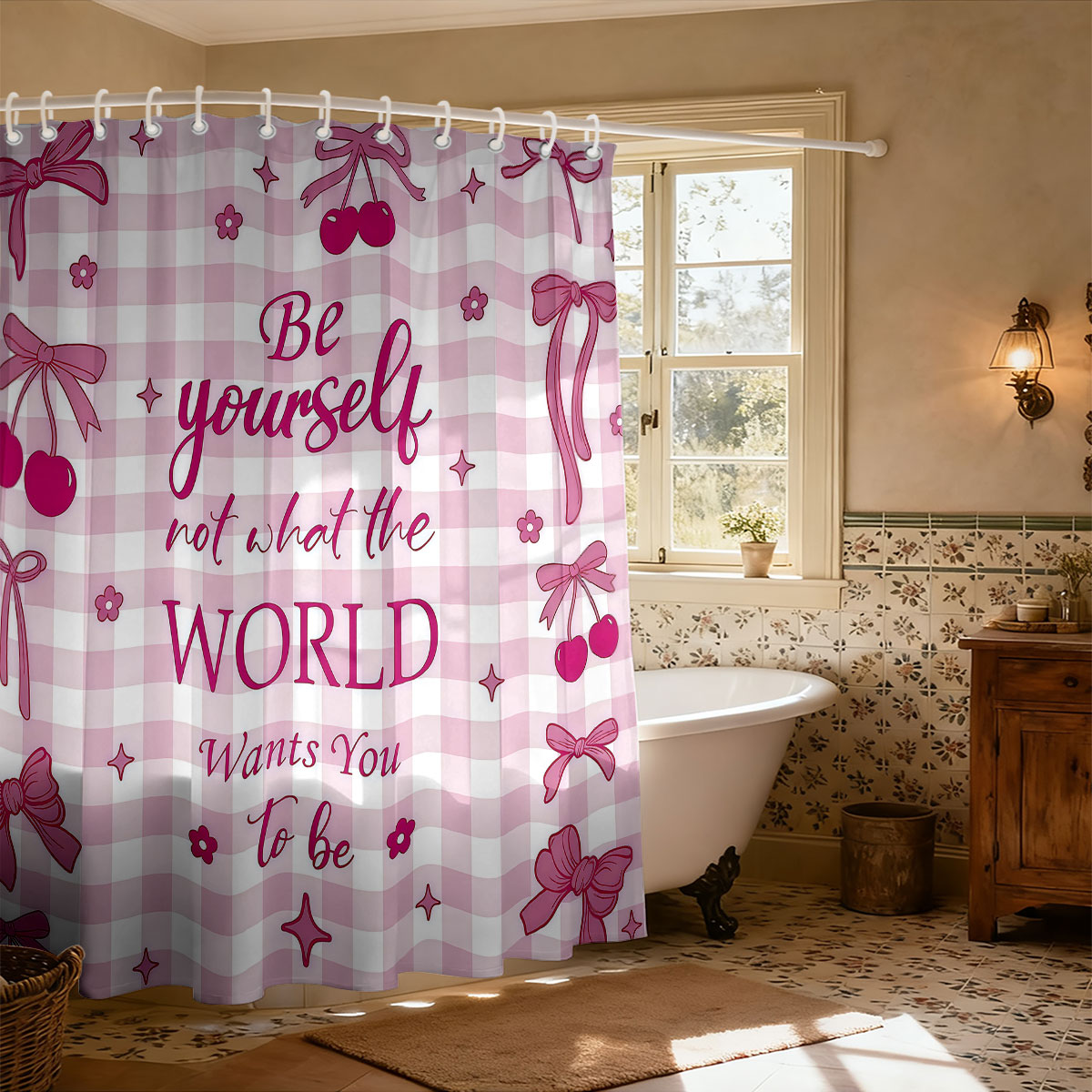 Tenda da doccia con stampa fio - Home Bathroom Partition recensione e prezzo