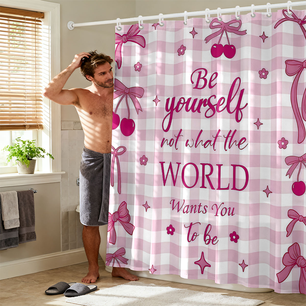 Tenda da doccia con stampa fio - Home Bathroom Partition recensione e prezzo